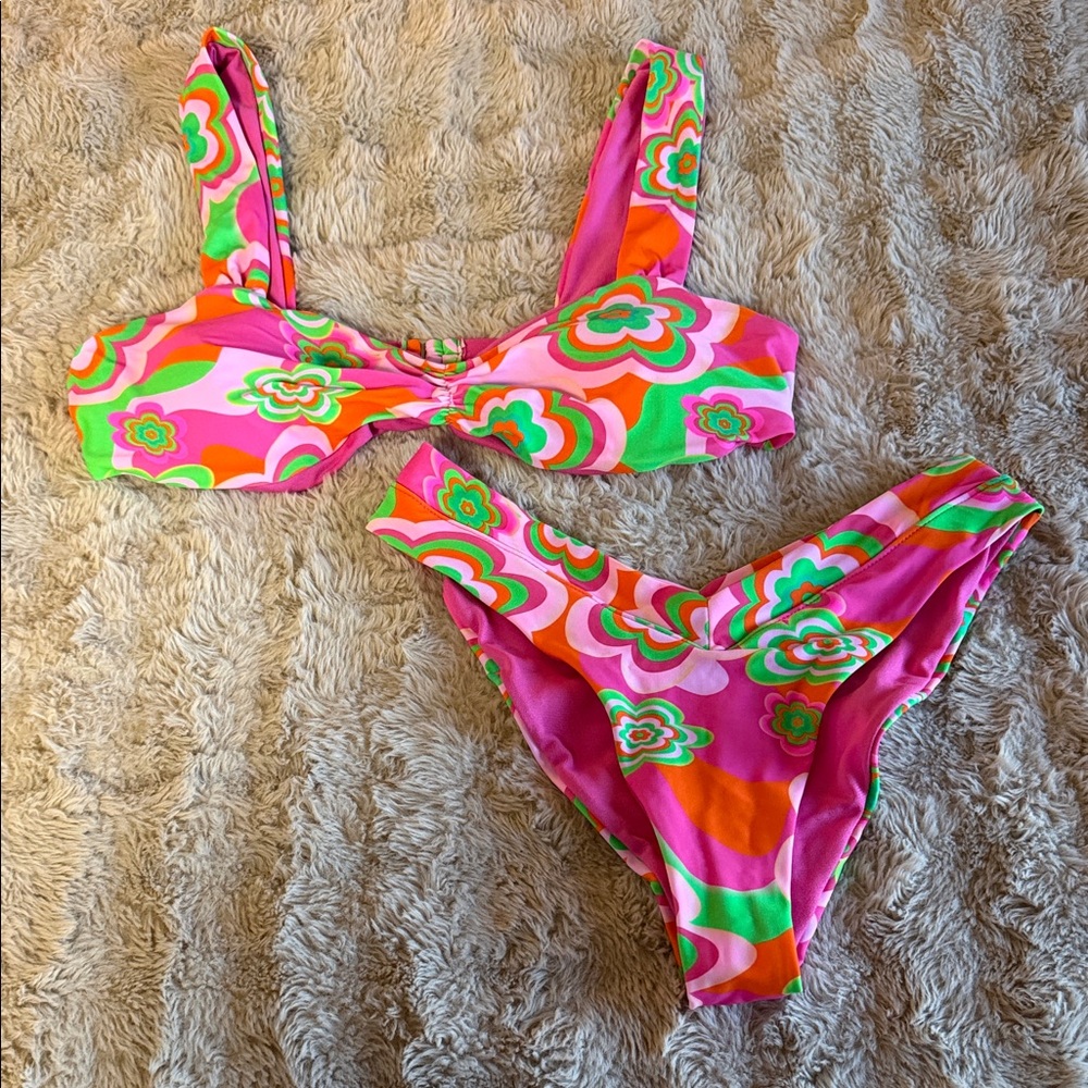 Vibrant Floral Bikini Top